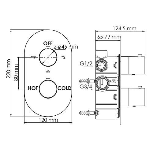 Смеситель для душа WasserKRAFT Berkel 4844 Thermo термостатический хром Смеситель для душа WasserKRAFT Berkel 4844 Thermo термостатический хром