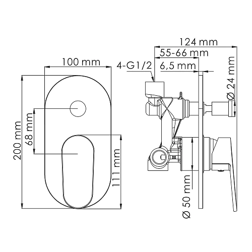 Смеситель для душа WasserKRAFT Donau 5361 хром Смеситель для душа WasserKRAFT Donau 5361 хром
