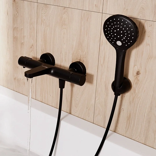 Смеситель для душа WasserKRAFT Elbe 7411 Thermo термостатический черный Смеситель для душа WasserKRAFT Elbe 7411 Thermo термостатический черный