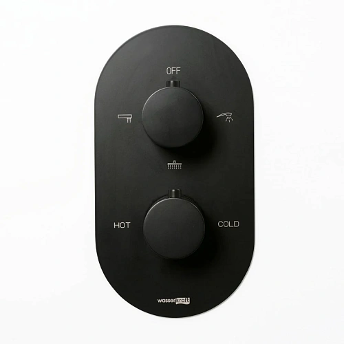 Смеситель для душа WasserKRAFT Elbe 7444 Thermo термостатический черный Смеситель для душа WasserKRAFT Elbe 7444 Thermo термостатический черный