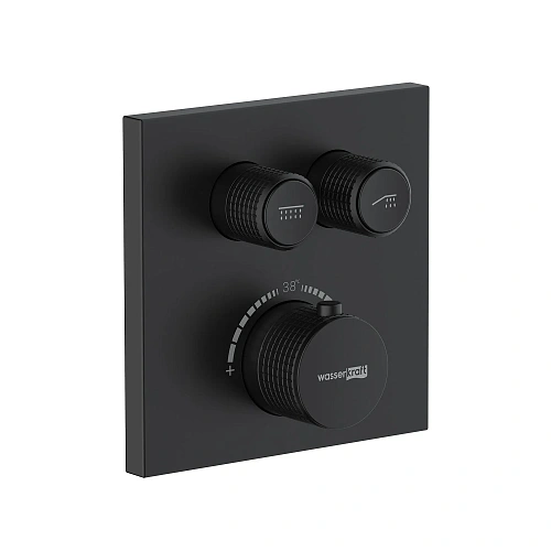 Смеситель для душа WasserKRAFT Elbe 7448 Thermo термостатический черный Смеситель для душа WasserKRAFT Elbe 7448 Thermo термостатический черный