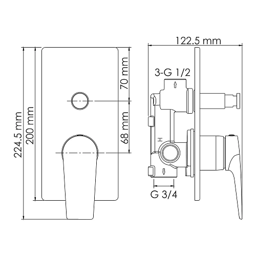 Смеситель для душа WasserKRAFT Glan 6661 черный Смеситель для душа WasserKRAFT Glan 6661 черный