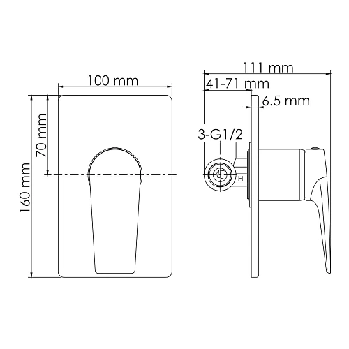 Смеситель для душа WasserKRAFT Wiese 8451 оружейная сталь Смеситель для душа WasserKRAFT Wiese 8451 оружейная сталь