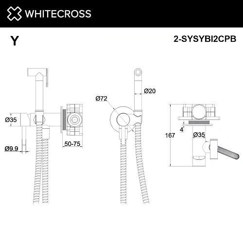 Смеситель для душа WHITECROSS 2-SYSYBI2CPB брашированная медь внешняя часть Смеситель для душа WHITECROSS 2-SYSYBI2CPB брашированная медь внешняя часть