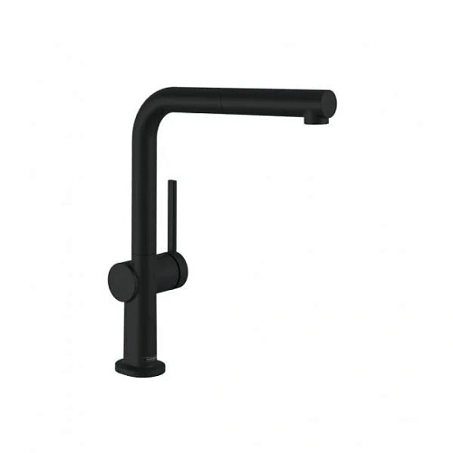 Смеситель для кухни Hansgrohe 270, с вытяжным изливом, 1jet, sBox 72809670, матовый черный Смеситель для кухни Hansgrohe 270, с вытяжным изливом, 1jet, sBox 72809670, матовый черный