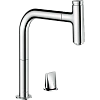 Смеситель для кухни Hansgrohe Metris Select M71 на 2 отверстия, 200, Eco, с вытяжным изливом, 1jet, 73825000.