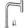 Смеситель для кухни Hansgrohe Metris Select M71 на 2 отверстия, 200, Eco, с вытяжным изливом, 1jet, 73825000. Смеситель для кухни Hansgrohe Metris Select M71 на 2 отверстия, 200, Eco, с вытяжным изливом, 1jet, 73825000.