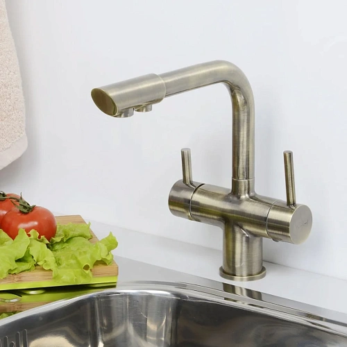 Смеситель для кухни WasserKRAFT A8037 под фильтр светлая бронза Смеситель для кухни WasserKRAFT A8037 под фильтр светлая бронза