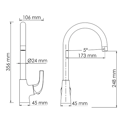 Смеситель для кухни WasserKRAFT Sauer 7107 золото Смеситель для кухни WasserKRAFT Sauer 7107 золото