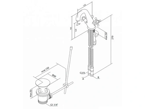 Смеситель для раковины AM.PM 5 O’Clock F2582199 Смеситель для раковины AM.PM 5 O’Clock F2582199