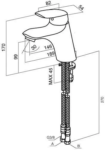 Смеситель для раковины AM.PM Bliss L F5302132 хром Смеситель для раковины AM.PM Bliss L F5302132 хром