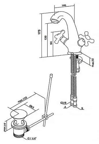 Смеситель для раковины AM.PM Bourgeois F6582100 Смеситель для раковины AM.PM Bourgeois F6582100