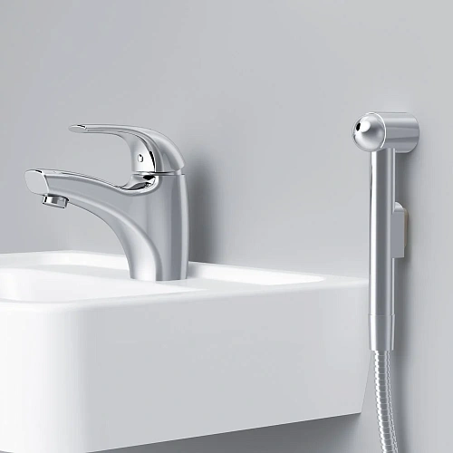 Смеситель для раковины AM.PM F7P03032 с ручным душем, без донного клапана Смеситель для раковины AM.PM F7P03032 с ручным душем, без донного клапана