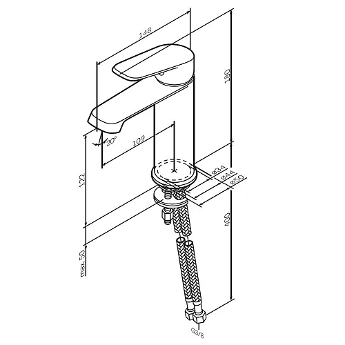 Смеситель для раковины AM.PM Func F8F02122 черный Смеситель для раковины AM.PM Func F8F02122 черный