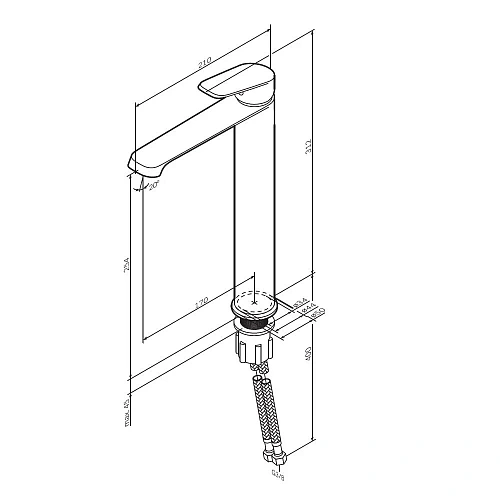 Смеситель для раковины AM.PM Func F8F92000 высокий, хром Смеситель для раковины AM.PM Func F8F92000 высокий, хром