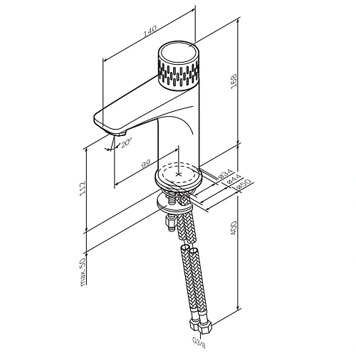 Смеситель для раковины AM.PM Gem F90A02400 с индикацией температуры, хром Смеситель для раковины AM.PM Gem F90A02400 с индикацией температуры, хром