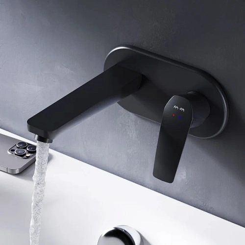Смеситель для раковины AM.PM Gem F90A72222 встраиваемый, черный Смеситель для раковины AM.PM Gem F90A72222 встраиваемый, черный