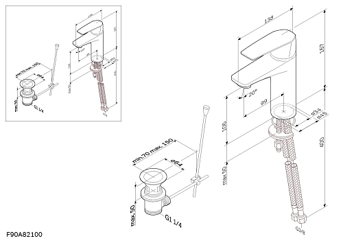 Смеситель для раковины AM.PM Gem F90A82100 хром Смеситель для раковины AM.PM Gem F90A82100 хром