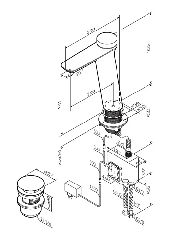 Смеситель для раковины AM.PM Inspire V2.0 F50A93400 Смеситель для раковины AM.PM Inspire V2.0 F50A93400