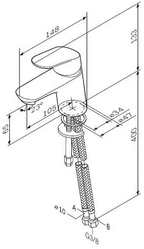 Смеситель для раковины AM.PM Like F8002116 излив 105 мм, хром Смеситель для раковины AM.PM Like F8002116 излив 105 мм, хром