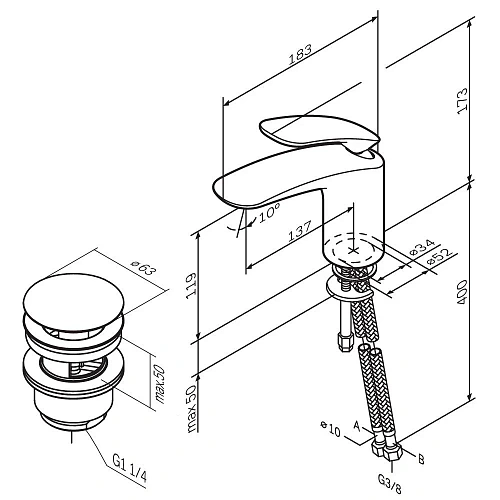 Смеситель для раковины AM.PM Sensation F3082164 хром Смеситель для раковины AM.PM Sensation F3082164 хром