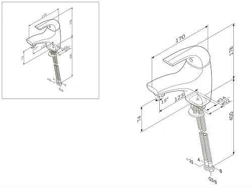 Смеситель для раковины AM.PM Sense F7502100 Смеситель для раковины AM.PM Sense F7502100