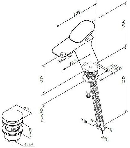 Смеситель для раковины AM.PM Spirit 2.0 F70A82100 хром Смеситель для раковины AM.PM Spirit 2.0 F70A82100 хром