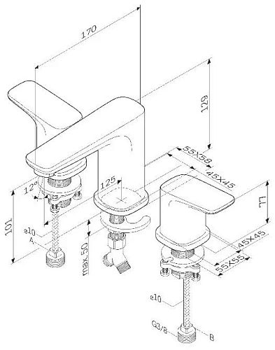 Смеситель для раковины AM.PM Spirit F7008000 трехсекционный Смеситель для раковины AM.PM Spirit F7008000 трехсекционный
