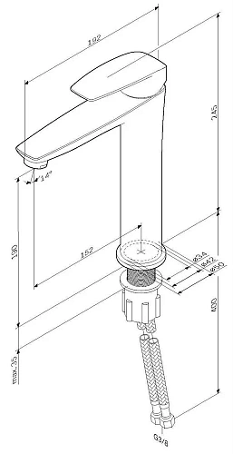 Смеситель для раковины AM.PM Tender F45A92000 Смеситель для раковины AM.PM Tender F45A92000