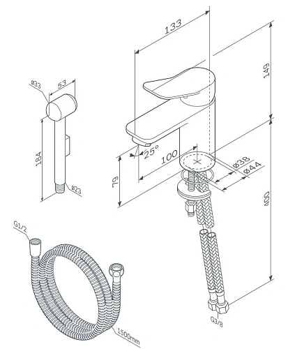 Смеситель для раковины AM.PM X-Joy F85A03000 с Гигиенический душем Смеситель для раковины AM.PM X-Joy F85A03000 с Гигиенический душем