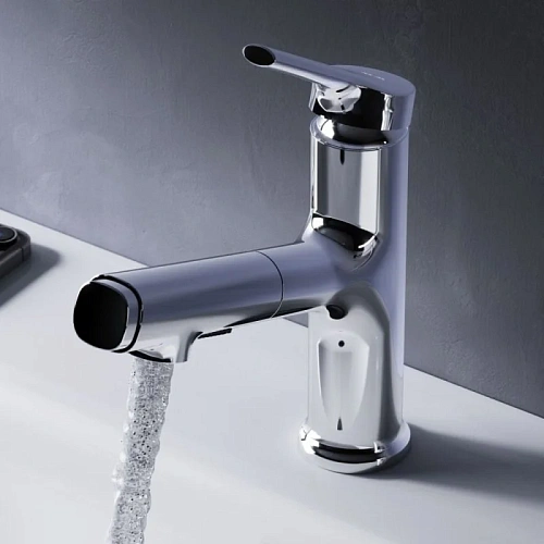 Смеситель для раковины AM.PM X-Joy F85B02900 с вытяжным изливом, хром Смеситель для раковины AM.PM X-Joy F85B02900 с вытяжным изливом, хром