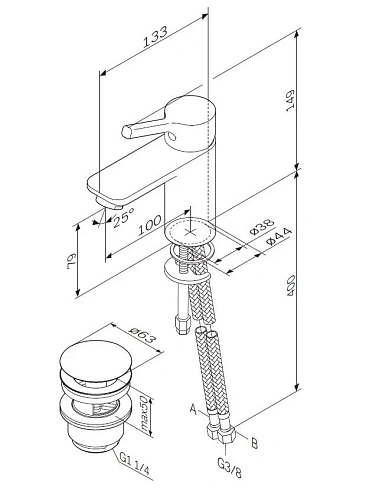 Смеситель для раковины AM.PM X-Joy S F85B82100 хром Смеситель для раковины AM.PM X-Joy S F85B82100 хром