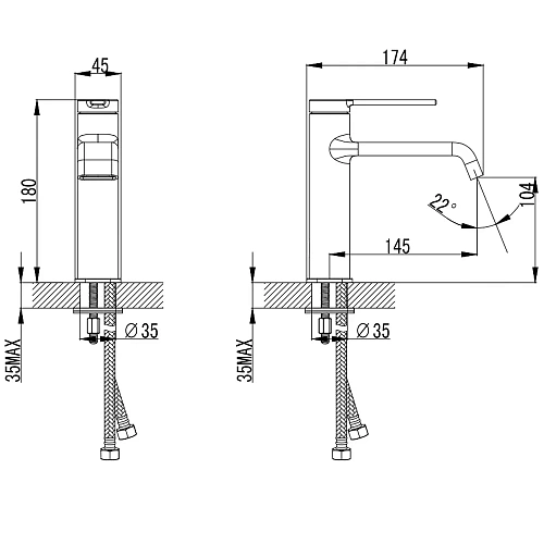 Смеситель для раковины AQUAme Asti AQM6410GM Gun metal Смеситель для раковины AQUAme Asti AQM6410GM Gun metal