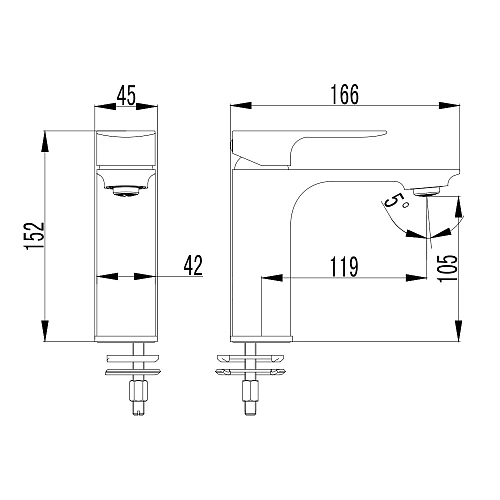 Смеситель для раковины AQUAme Monza AQM6310BG Brushed gold Смеситель для раковины AQUAme Monza AQM6310BG Brushed gold