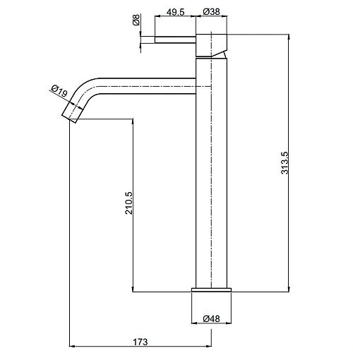 Смеситель для раковины AQUAme Siena AQM 6214BC однорычажный 210мм, медь шлифовананя Смеситель для раковины AQUAme Siena AQM 6214BC однорычажный 210мм, медь шлифовананя