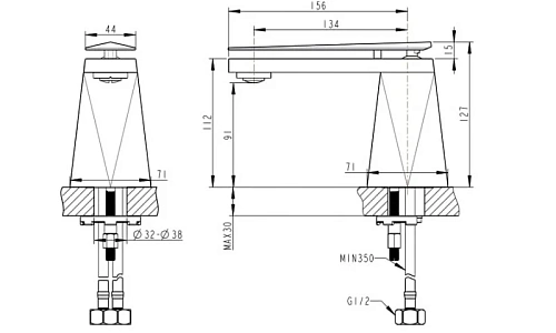 Смеситель для раковины Bravat DIAMOND F118102C-1-ENG Смеситель для раковины Bravat DIAMOND F118102C-1-ENG