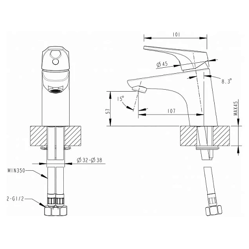 Смеситель для раковины Bravat Drop-D F148162C Смеситель для раковины Bravat Drop-D F148162C