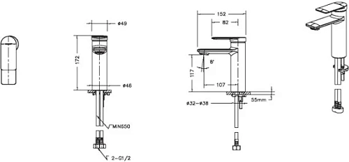 Смеситель для раковины Bravat Eddie F1369402CP-RUS Смеситель для раковины Bravat Eddie F1369402CP-RUS