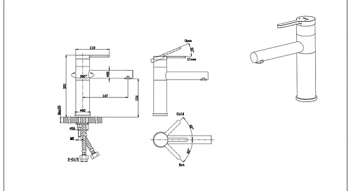Смеситель для раковины Bravat F1410445BW-RUS Смеситель для раковины Bravat F1410445BW-RUS
