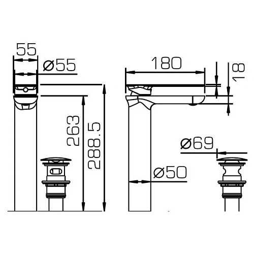 Смеситель для раковины Bravat Gina F165104C-A-ENG Смеситель для раковины Bravat Gina F165104C-A-ENG
