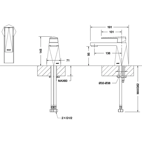 Смеситель для раковины Bravat Iceberg F176110C цвет хром Смеситель для раковины Bravat Iceberg F176110C цвет хром