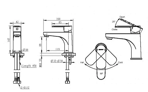 Смеситель для раковины Bravat Louise TF1191183CP-RUS Смеситель для раковины Bravat Louise TF1191183CP-RUS