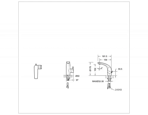 Смеситель для раковины Bravat Nizza F1353387CP-RUS Смеситель для раковины Bravat Nizza F1353387CP-RUS