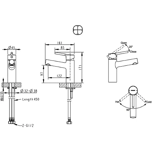 Смеситель для раковины Bravat Palace F1172217BM-RUS Смеситель для раковины Bravat Palace F1172217BM-RUS