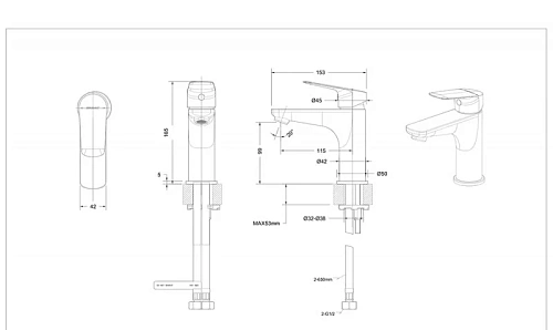 Смеситель для раковины Bravat Rhein F1429564BW-9-ENG Смеситель для раковины Bravat Rhein F1429564BW-9-ENG