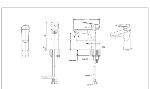 Смеситель для раковины Bravat Rhein F1429564CP-9-ENG Смеситель для раковины Bravat Rhein F1429564CP-9-ENG