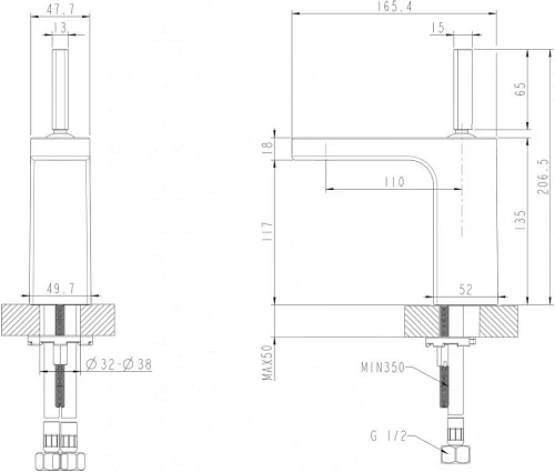 Смеситель для раковины Bravat Spring F179113C Смеситель для раковины Bravat Spring F179113C