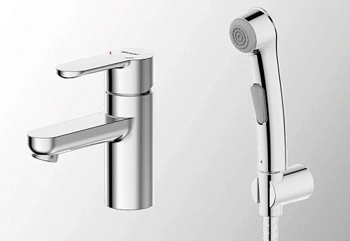 Смеситель для раковины Bravat Stream F13783C-3 с Гигиенический душем Смеситель для раковины Bravat Stream F13783C-3 с Гигиенический душем