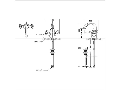Смеситель для раковины Bravat Swan F14287C-ENG Смеситель для раковины Bravat Swan F14287C-ENG