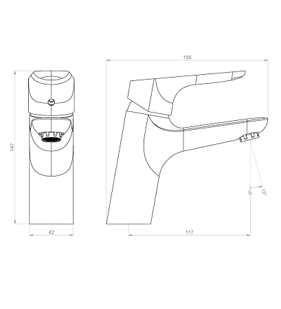Смеситель для раковины Damixa RedBlu Origin Bit 770210300 черный Смеситель для раковины Damixa RedBlu Origin Bit 770210300 черный